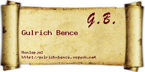 Gulrich Bence névjegykártya